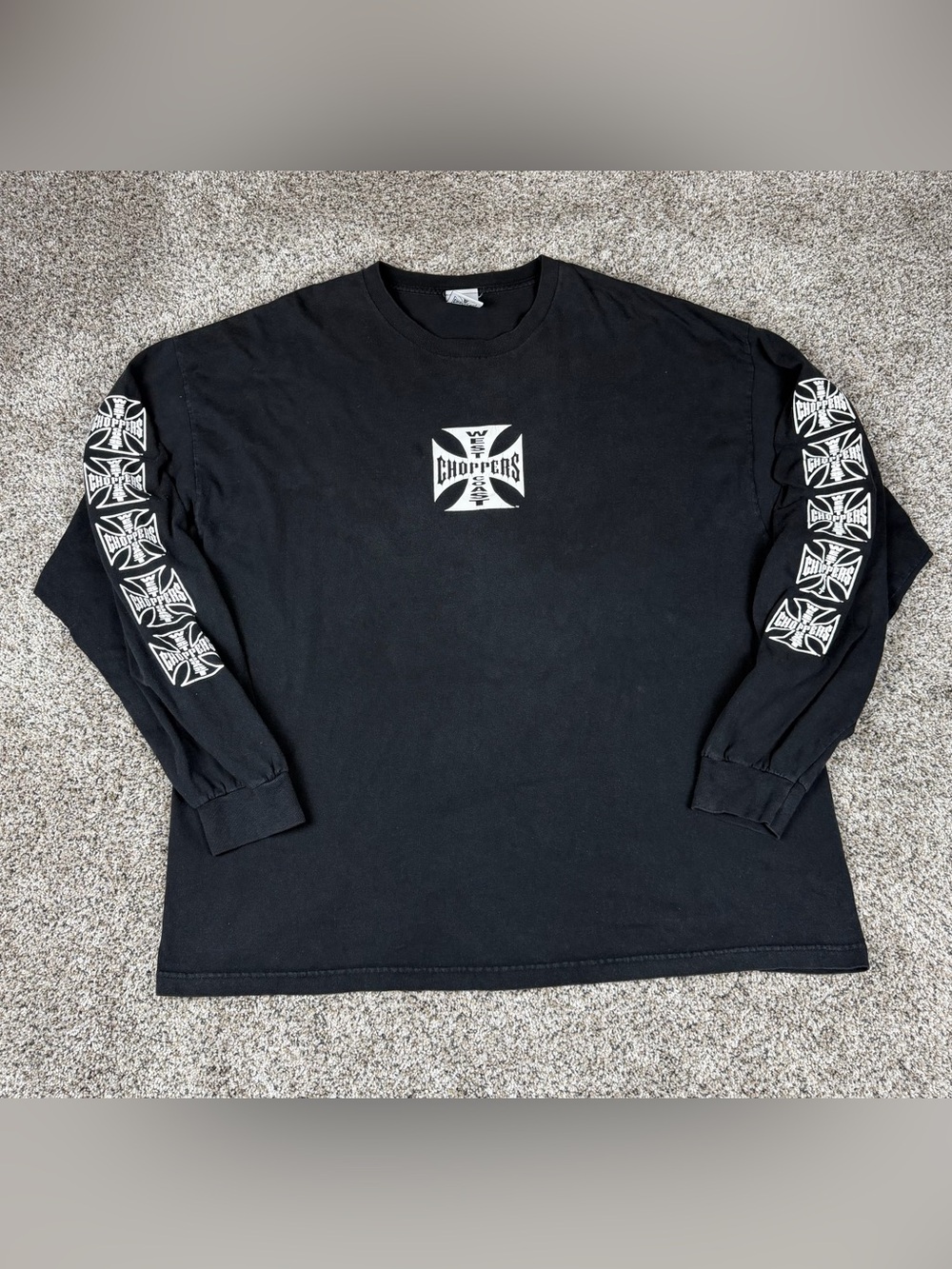 Vintage Y2K Sz 2XL Men’s Jesse Who? West Coast Choppers Iron Cross Long Sleeve